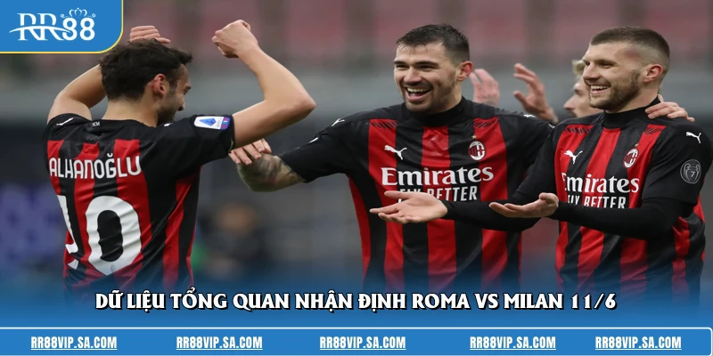 Dữ liệu tổng quan nhận định Roma Vs Milan 11/6